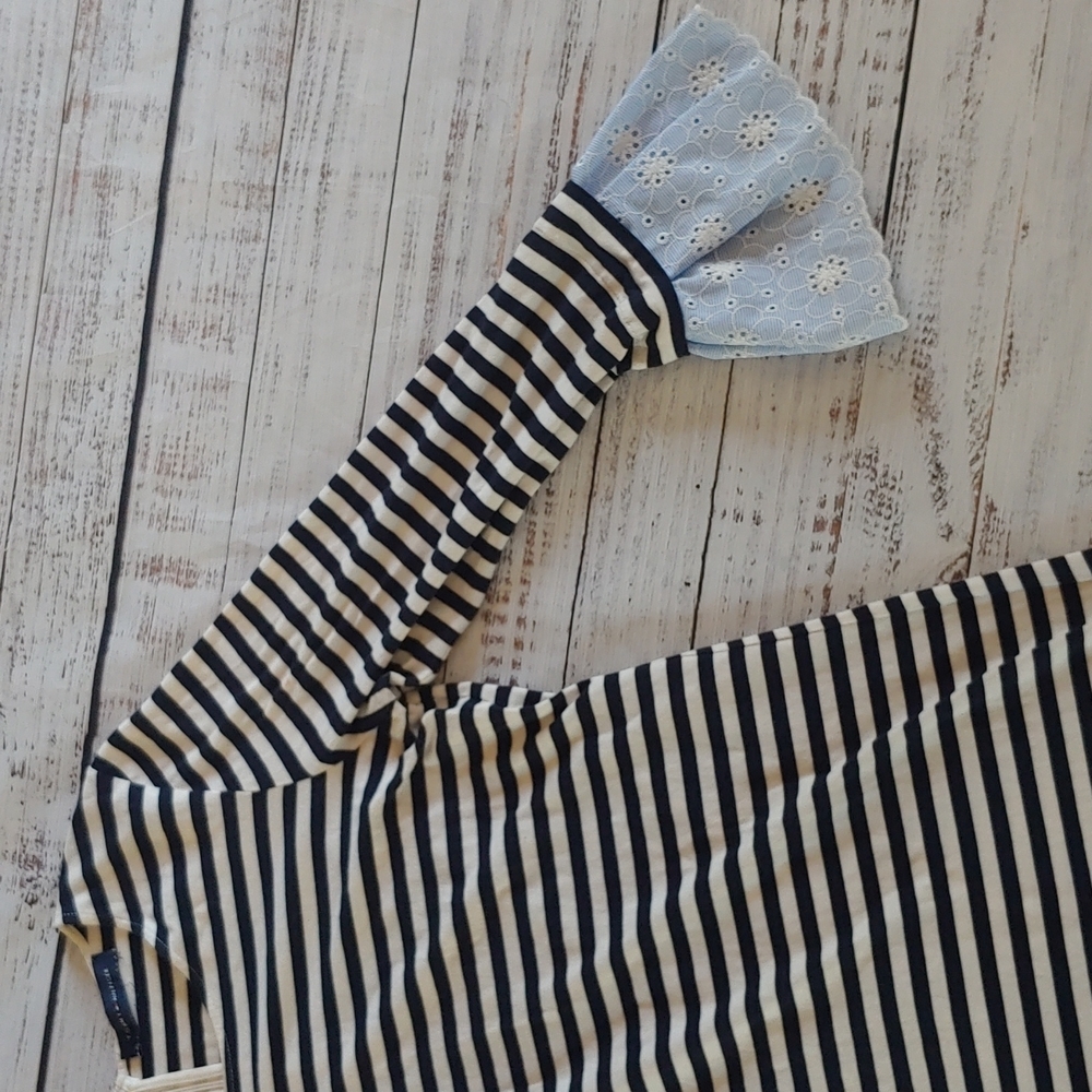 Tommy Hilfiger Striped Knit Dress w/ Eyelet Sleeve Detail - Picture 3 of 10